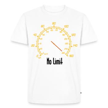 Compteur de vitesse, sans limite - T-shirt Premium bio Homme - blanc - Devant - Nico (187cm)