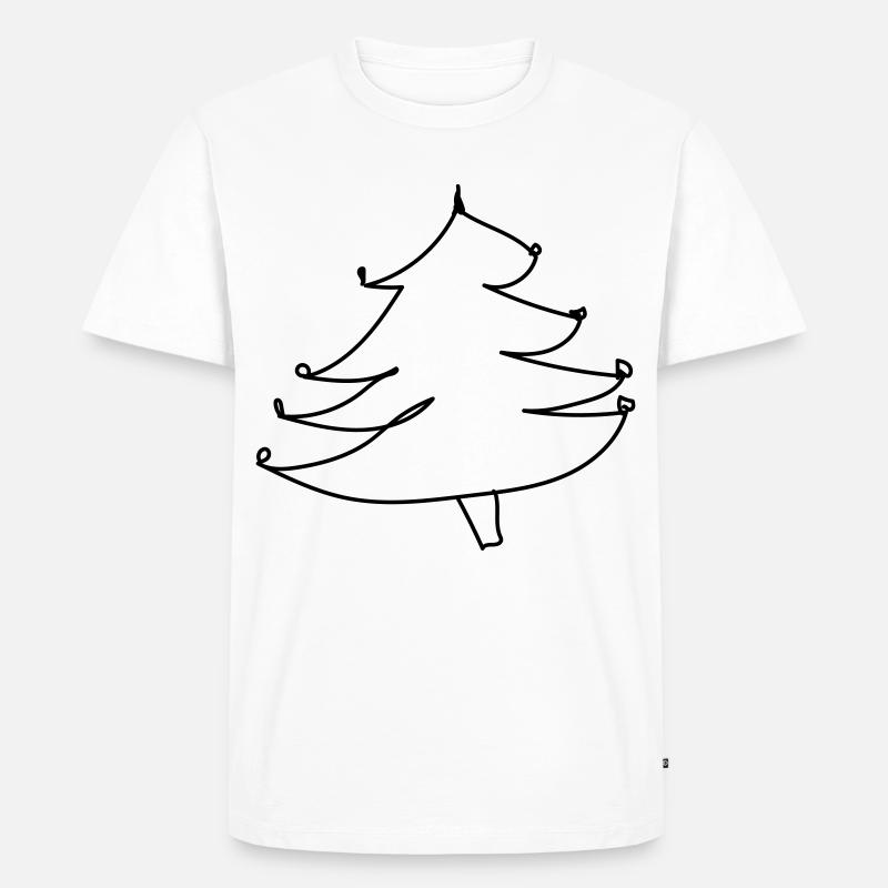 Weihnachtsbaum-Pullover (falscher Weihnachts-Pullover) - Männer Premium Bio T-Shirt - Weiß