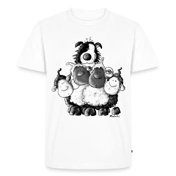 Border Collie and sheep - dog - t-shirt design - Men's Premium Organic T-Shirt - white - Front - Nico (187cm)