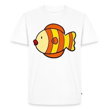 Poisson doux - T-shirt Premium bio Homme - blanc - Devant - Nico (187cm)