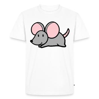 Souris mignonne - T-shirt Premium bio Homme - blanc - Devant - Nico (187cm)