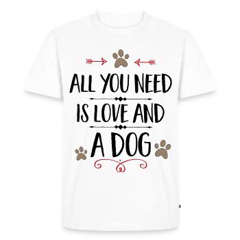 chien - T-shirt Premium bio Homme - blanc - Devant - Nico (187cm)