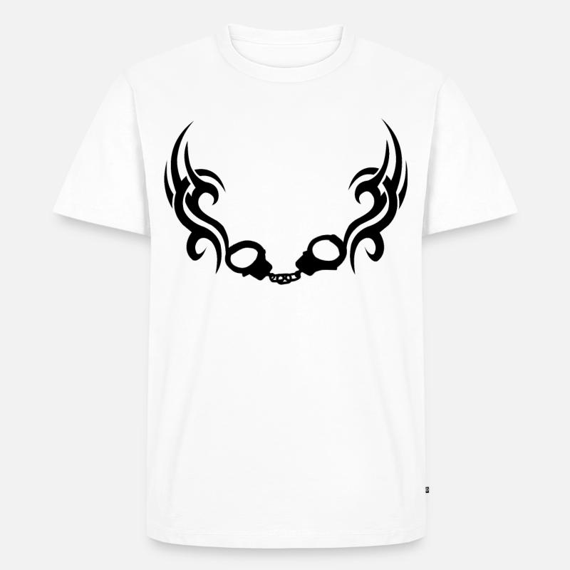 Handschellentrible - Männer Premium Bio T-Shirt - Weiß