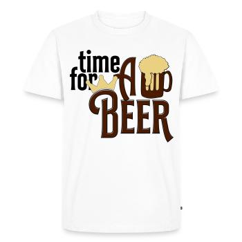 beer - Men's Premium Organic T-Shirt - white - Front - Nico (187cm)