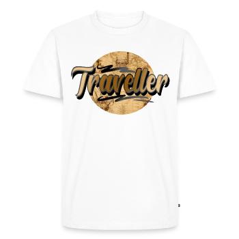 Traveller - Men's Premium Organic T-Shirt - white - Front - Nico (187cm)