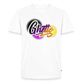 ghetto - Men's Premium Organic T-Shirt - white - Front - Nico (187cm)