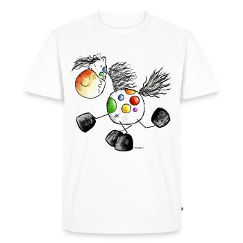 Kunterbuntes Cheval - Poney - Cheval - T-shirt Premium bio Homme - blanc - Devant - Nico (187cm)