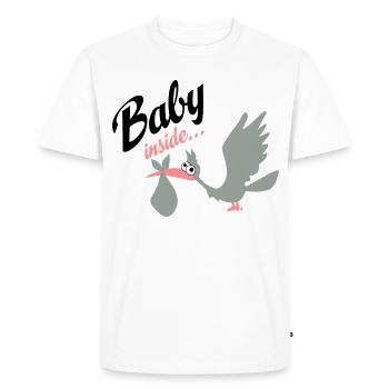 grossesse - T-shirt Premium bio Homme - blanc - Devant - Nico (187cm)