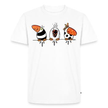 Strange Birds - Bird Cartoon - Men's Premium Organic T-Shirt - white - Front - Nico (187cm)