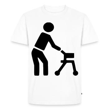 Disabled person behind walker # - Men's Premium Organic T-Shirt - white - Front - Nico (187cm)