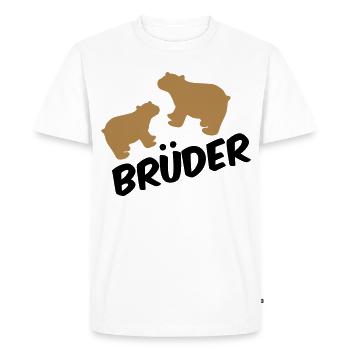 frères - T-shirt Premium bio Homme - blanc - Devant - Nico (187cm)