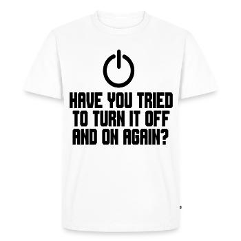 Have you tried turning the PC off and on # - Men's Premium Organic T-Shirt - white - Front - Nico (187cm)