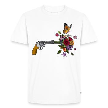 The Peace Gun - Men's Premium Organic T-Shirt - white - Front - Nico (187cm)