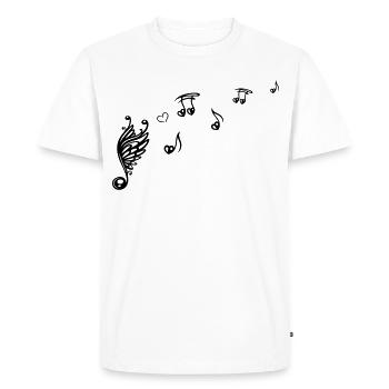 Note musicale avec des ailes et du cœur. - T-shirt Premium bio Homme - blanc - Devant - Nico (187cm)
