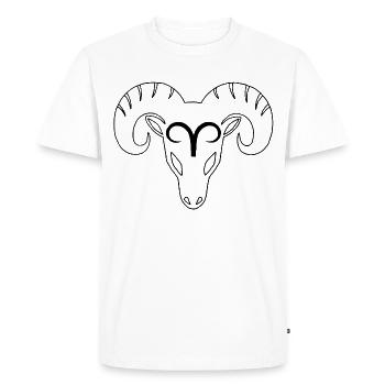 Signe du zodiaque : bélier - T-shirt Premium bio Homme - blanc - Devant - Nico (187cm)