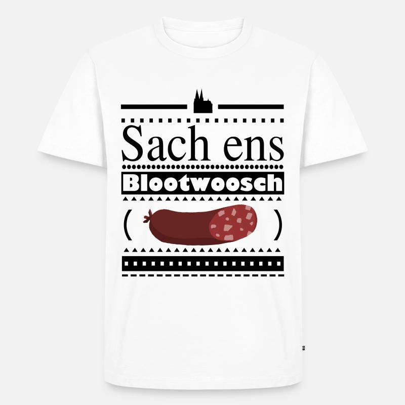 Kölner Blutwurst Cartoon Design - Männer Premium Bio T-Shirt - Weiß