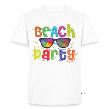 Beach Party - T-shirt Premium bio Homme - blanc - Devant - Nico (187cm)