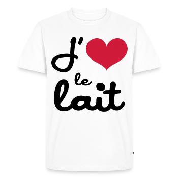 J'aime le lait - Bébé - T-shirt Premium bio Homme - blanc - Devant - Nico (187cm)