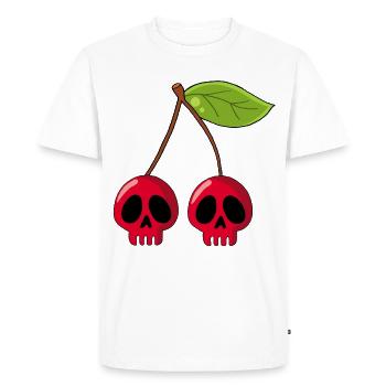 Tête de mort cerise - T-shirt Premium bio Homme - blanc - Devant - Nico (187cm)