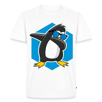 Pingouin dabbing - T-shirt Premium bio Homme - blanc - Devant - Nico (187cm)