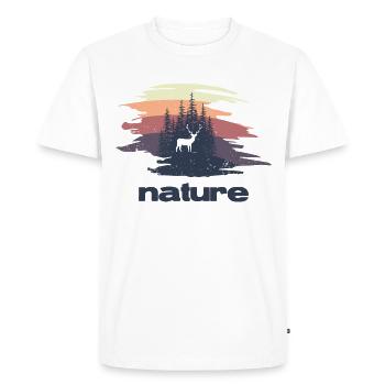 Nature - Design - Men's Premium Organic T-Shirt - white - Front - Nico (187cm)