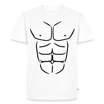 Sixpack Six pack Abdominals - Men's Premium Organic T-Shirt - white - Front - Nico (187cm)