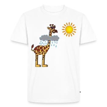 Girafe et soleil - T-shirt Premium bio Homme - blanc - Devant - Nico (187cm)