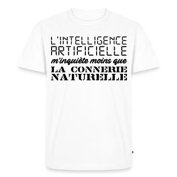 Intelligence artificielle - T-shirt Premium bio Homme - blanc - Devant - Nico (187cm)