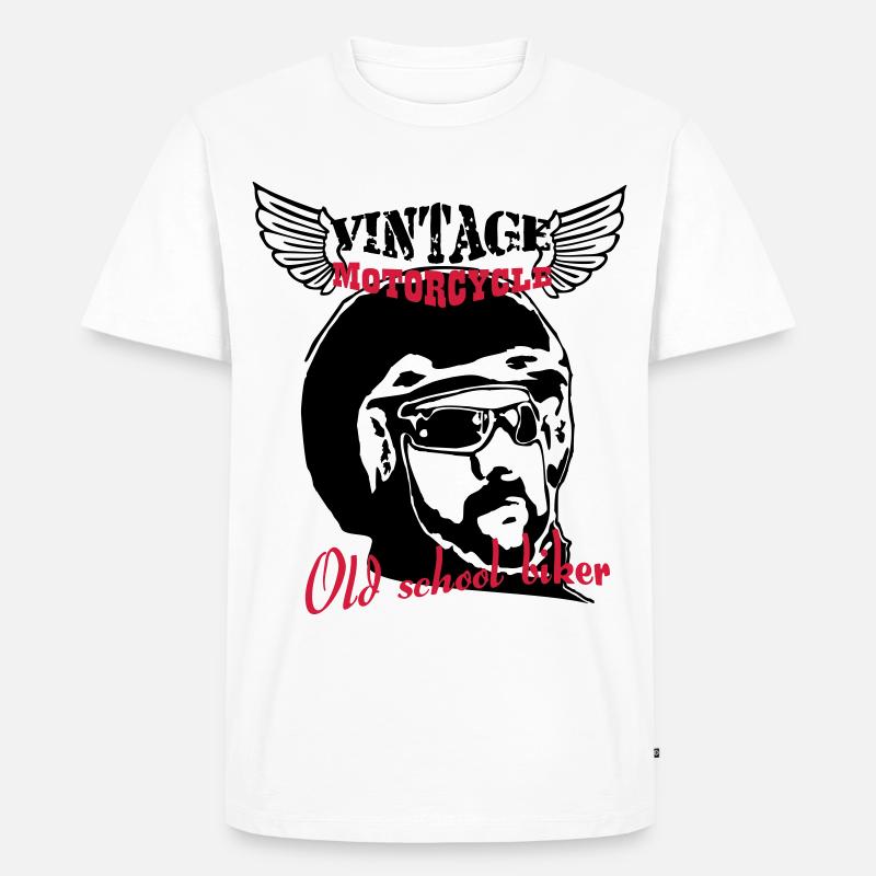 Old Biker Motorcycle 1 - Männer Premium Bio T-Shirt - Weiß
