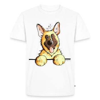 Funny German Shepherd - Men's Premium Organic T-Shirt - white - Front - Nico (187cm)