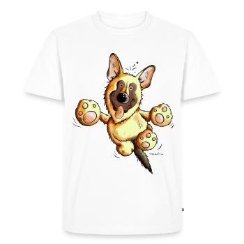 Funny German Shepherd - Men's Premium Organic T-Shirt - white - Front - Nico (187cm)