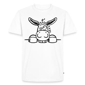 Curieux âne - T-shirt Premium bio Homme - blanc - Devant - Nico (187cm)