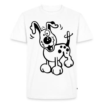 Chien heureux - T-shirt Premium bio Homme - blanc - Devant - Nico (187cm)