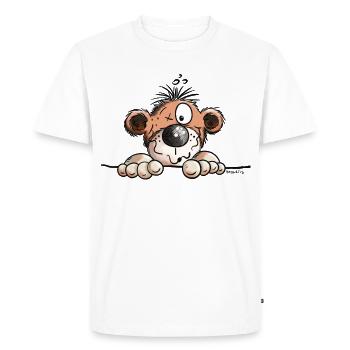 Funny Monkey - Men's Premium Organic T-Shirt - white - Front - Nico (187cm)