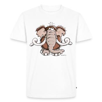 Mammouth mignon - T-shirt Premium bio Homme - blanc - Devant - Nico (187cm)