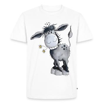 Funny Donkey - Men's Premium Organic T-Shirt - white - Front - Nico (187cm)