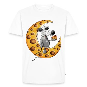 La souris Amour fromage - T-shirt Premium bio Homme - blanc - Devant - Nico (187cm)