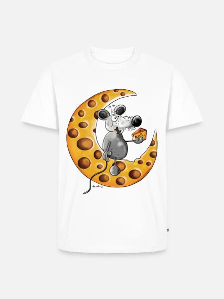 The Mouse Love Cheese - Men's Premium Organic T-Shirt - white