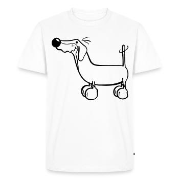 Teckel - T-shirt Premium bio Homme - blanc - Devant - Nico (187cm)