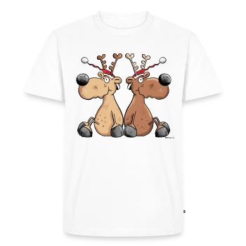 Renne de Noël - T-shirt Premium bio Homme - blanc - Devant - Nico (187cm)