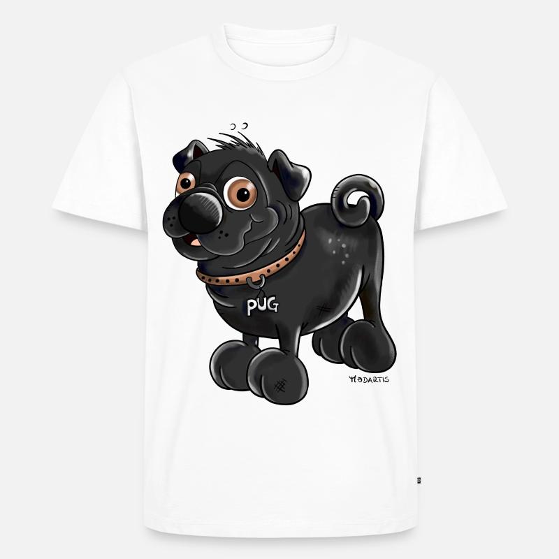 Da kommt ein Mops - Männer Premium Bio T-Shirt - Weiß