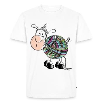 Coloured Sheep - Sheep - Comic - wool - Men's Premium Organic T-Shirt - white - Front - Nico (187cm)