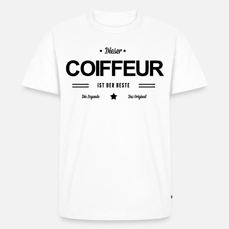Bester Coiffeur - Männer Premium Bio T-Shirt - Weiß