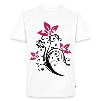 Fleurs avec ornement floral filigrane. Féminin. - T-shirt Premium bio Homme - blanc - Devant - Nico (187cm)
