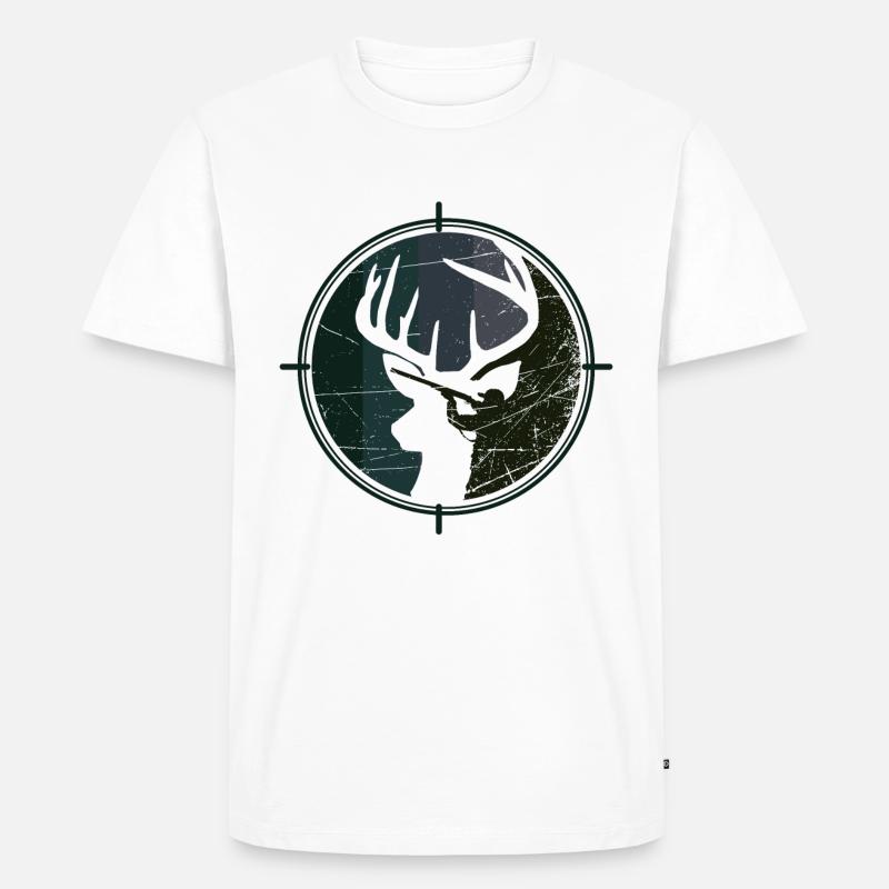 Jäger - Jagd - Hirsch - Männer Premium Bio T-Shirt - Weiß