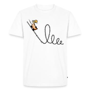 Giraffe fährt Achterbahn - Männer Premium Bio T-Shirt - Weiß - Vorne - Nico (187cm)