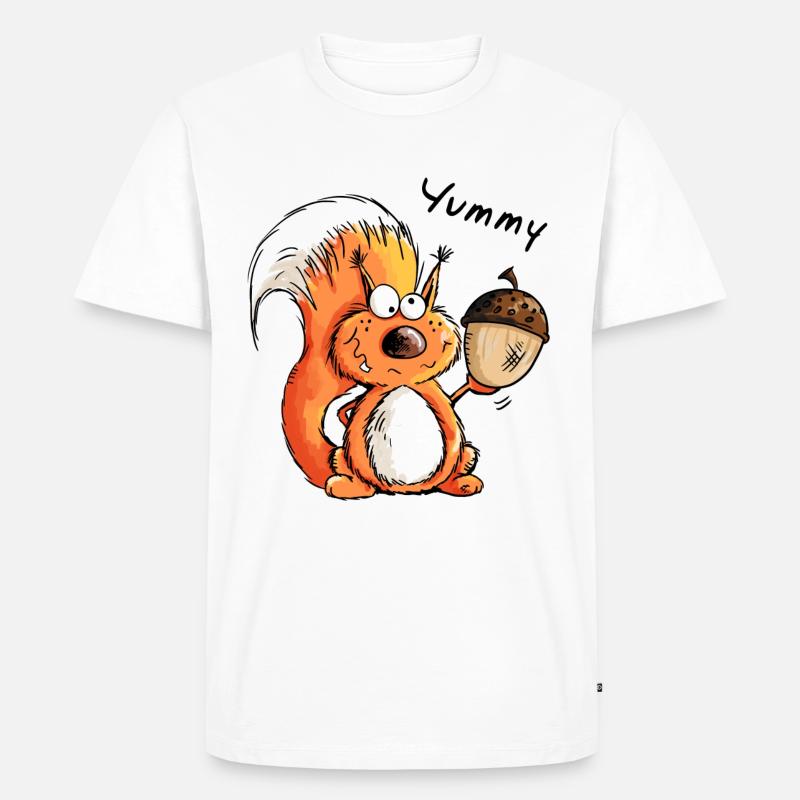 Yummy Eichhörnchen - Tier - Tiere - Comic - Männer Premium Bio T-Shirt - Weiß
