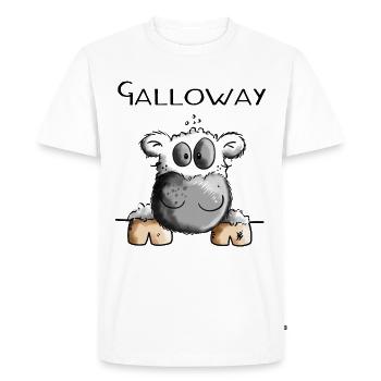 Galloway Cow - Cows - Cattle - Gift - Men's Premium Organic T-Shirt - white - Front - Nico (187cm)