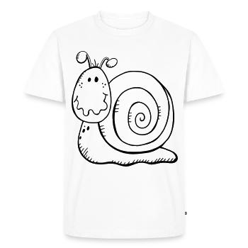 Escargot drôle - T-shirt Premium bio Homme - blanc - Devant - Nico (187cm)