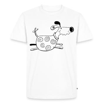 Funny Running Dog - Dogs - Gift - Cartoon - Men's Premium Organic T-Shirt - white - Front - Nico (187cm)